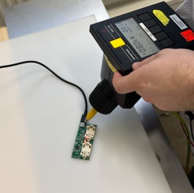 Electrostatic discharge testing setup detail